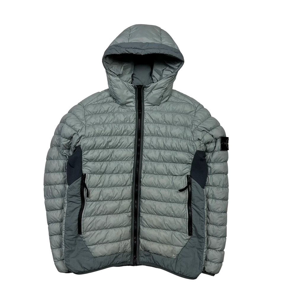 SI Garment Dyed Micro Yarn Hooded Down Jacket GRAY