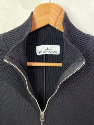 SI Ribbed Zip Up Cotton Black