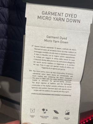 SI Garment Dyed Micro Yarn Hooded Down Jacket NAVY